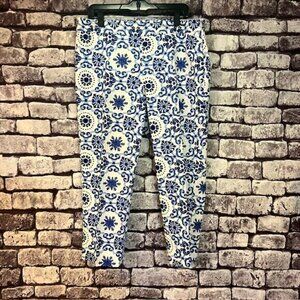 Talbots Blue & White Crop Pants Size 14